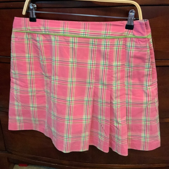 Lilly Pulitzer Other - Lilly Pulitzer Pink Green Plaid Print Skort 12